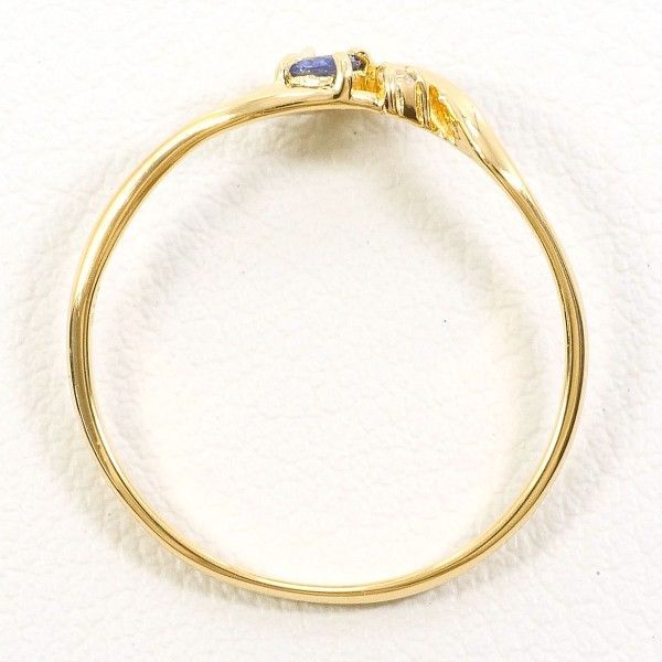 K 18 YG リング ring 指輪 10.5号 サファイア ダイヤ 総重量約1.2 g