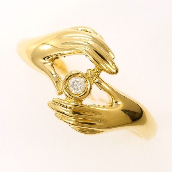 K18YG リング ring 指輪 14号 ダイヤ 総重量約2.5g