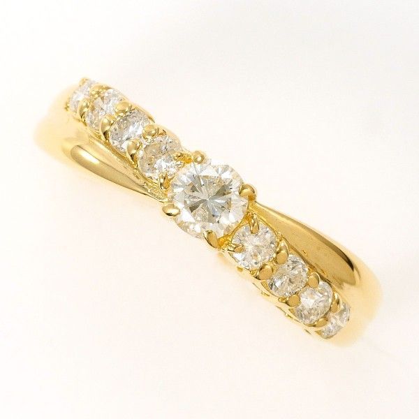 K18YG リング ring 指輪 9号 ダイヤ 0.50 総重量約2.1g