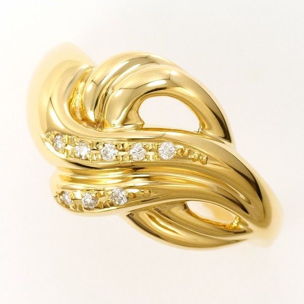 K18YG リング ring 指輪 14号 ダイヤ 0.05 総重量約3.4g