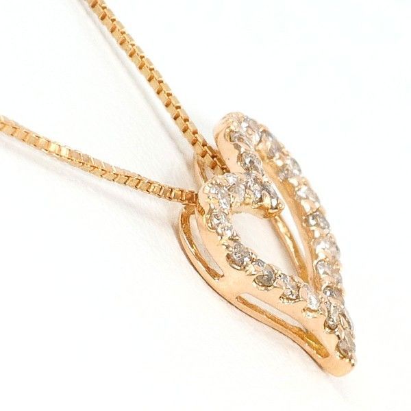 K 10 PG ネックレス necklace ダイヤ 0.20 総重量約1.2 g 約40 cm