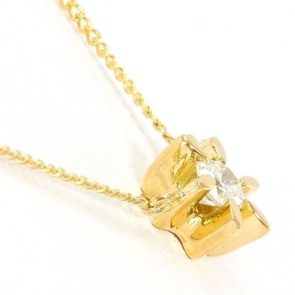 K 18 YG ネックレス necklace ダイヤ 0.11 総重量約1.6 g 約40 cm