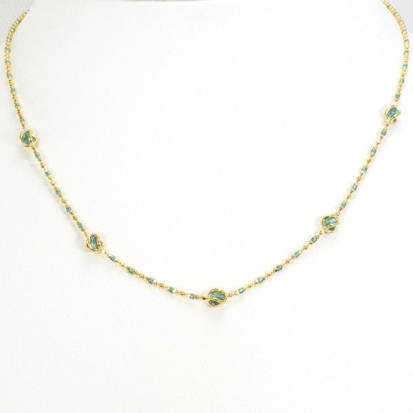 K18YG エナメル ネックレス necklace 総重量約4.3g 約40cm