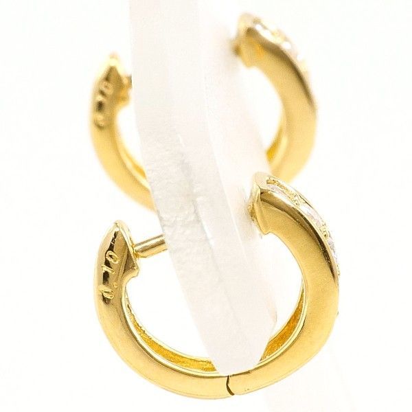 K 18 YG ピアス pierced earrings ダイヤ 0.10 ×2 総重量約1.7 g