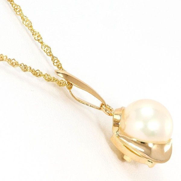 K 18 YG ネックレス necklace パール 真珠 総重量約2.7 g 約40 cm