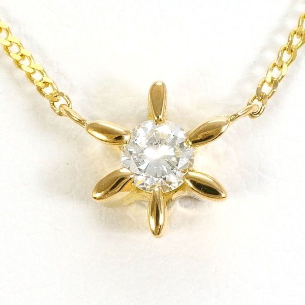 K 18 YG ネックレス necklace ダイヤ 0.11 総重量約1.6 g 約40 cm