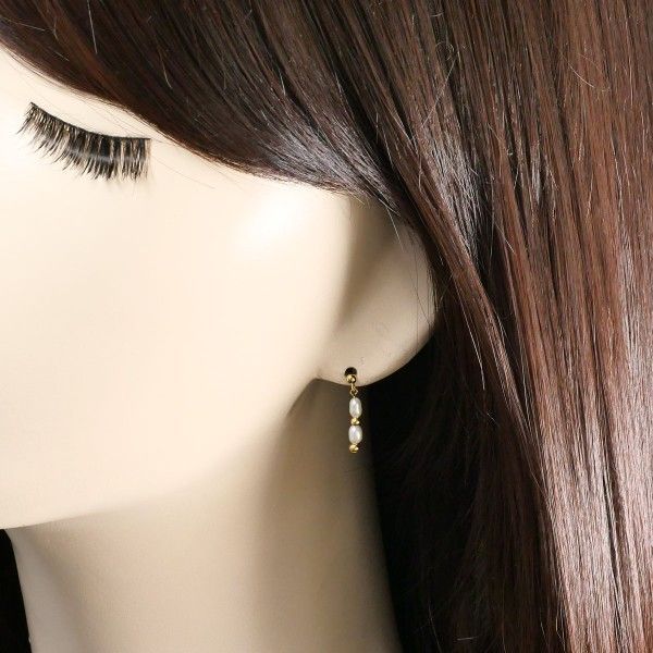  K 18 YG ピアス pierced earrings パール 真珠 総重量約0.6 g その他 アクセサリー
