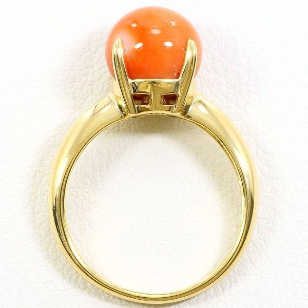 K 18 YG リング ring 指輪 12号 サンゴ 総重量約4.3 g