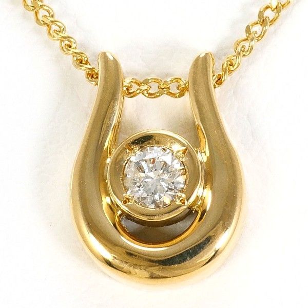 K18YG ネックレス necklace ダイヤ 約0.1ct 総重量約3.0g 約40cm