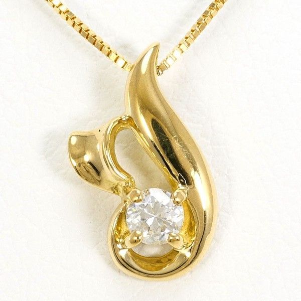 K18YG ネックレス necklace ダイヤ 0.10 総重量約1.7g 約40cm