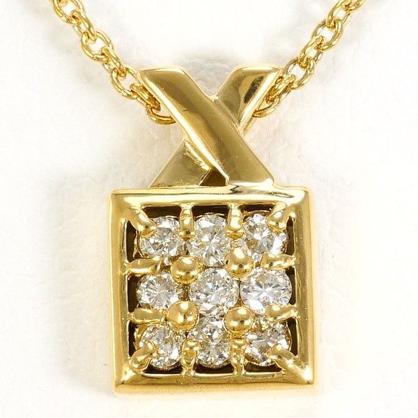 K18YG ネックレス necklace ダイヤ 0.18 総重量約3.2g 約40cm