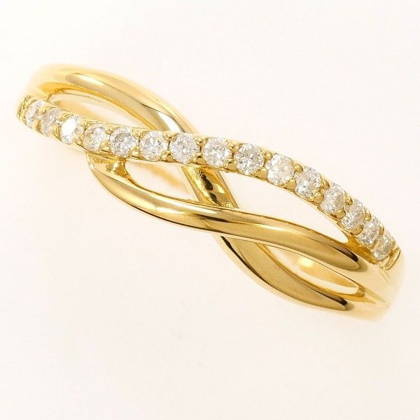 K18YG リング ring 指輪 9号 ダイヤ 0.12 総重量約2.3g