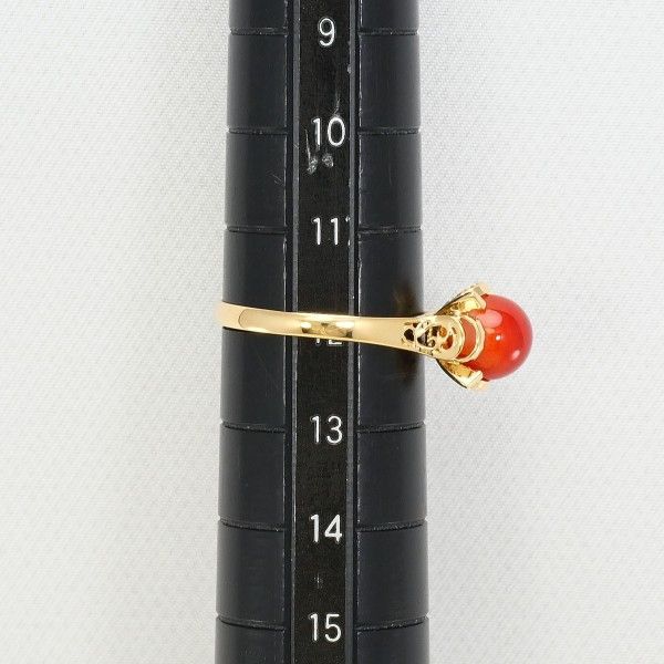  K 18 YG リング ring 指輪 12号 サンゴ 総重量約2.1 g その他 アクセサリー