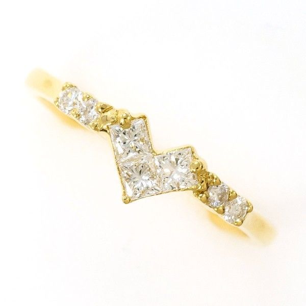 K18YG リング ring 指輪 11号 ダイヤ 0.35 総重量約2.4g