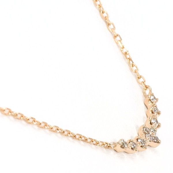 K 10 PG ネックレス necklace ダイヤ 0.05 総重量約1.0 g 約41 cm