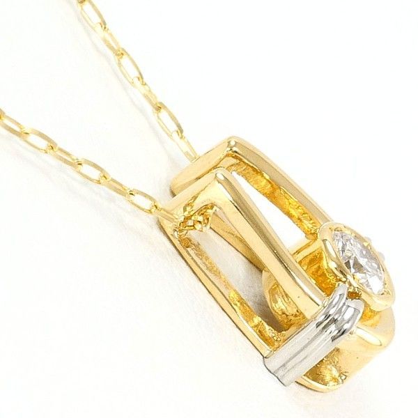 PT 900 K 18 YG ネックレス necklace ダイヤ 0.10 総重量約2.2 g 約45 cm