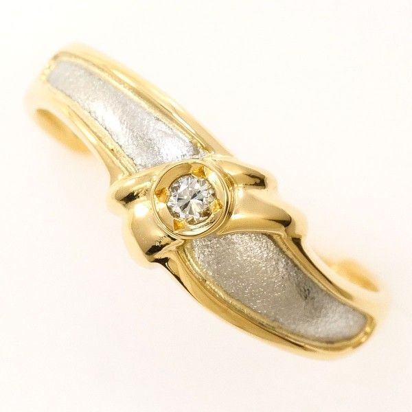 PT900 K18YG リング ring 指輪 12号 ダイヤ 0.03 総重量約2.1g