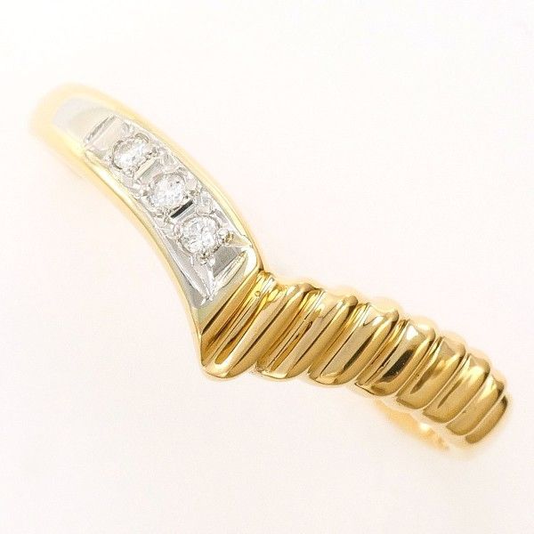 PT900 K18YG リング ring 指輪 10号 ダイヤ 0.02 総重量約1.2g