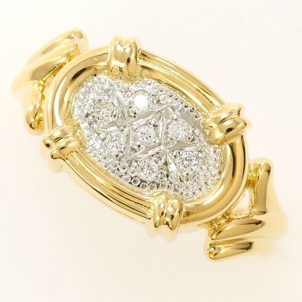 PT850 K18YG リング ring 指輪 7.5号 ダイヤ 総重量約4.2g