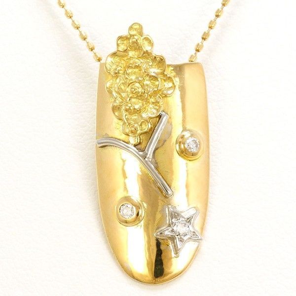 PT900 K18YG K10YG ネックレス necklace ダイヤ 0.05 総重量約4.7g 約40cm