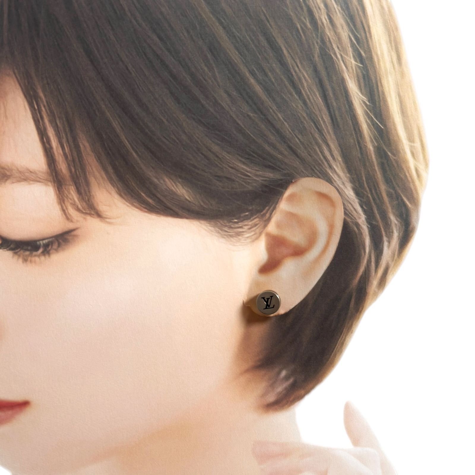 ルイヴィトン メンズ ピアス 片耳 1個のみ LV テーラー シルバー 925