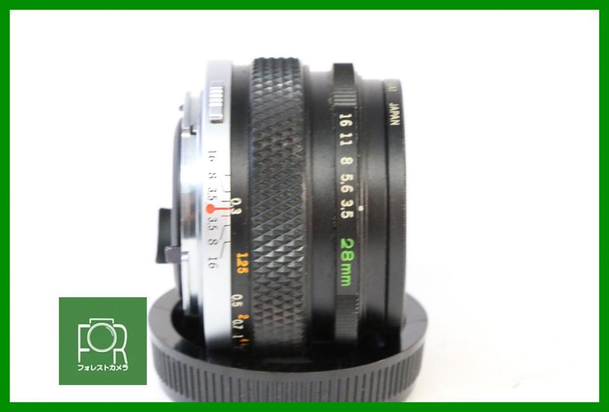 点検済 OLYMPUS OM-SYSTEM G.ZUIKO AUTO-W 28mm F3.5 前後キャップ付き 14911