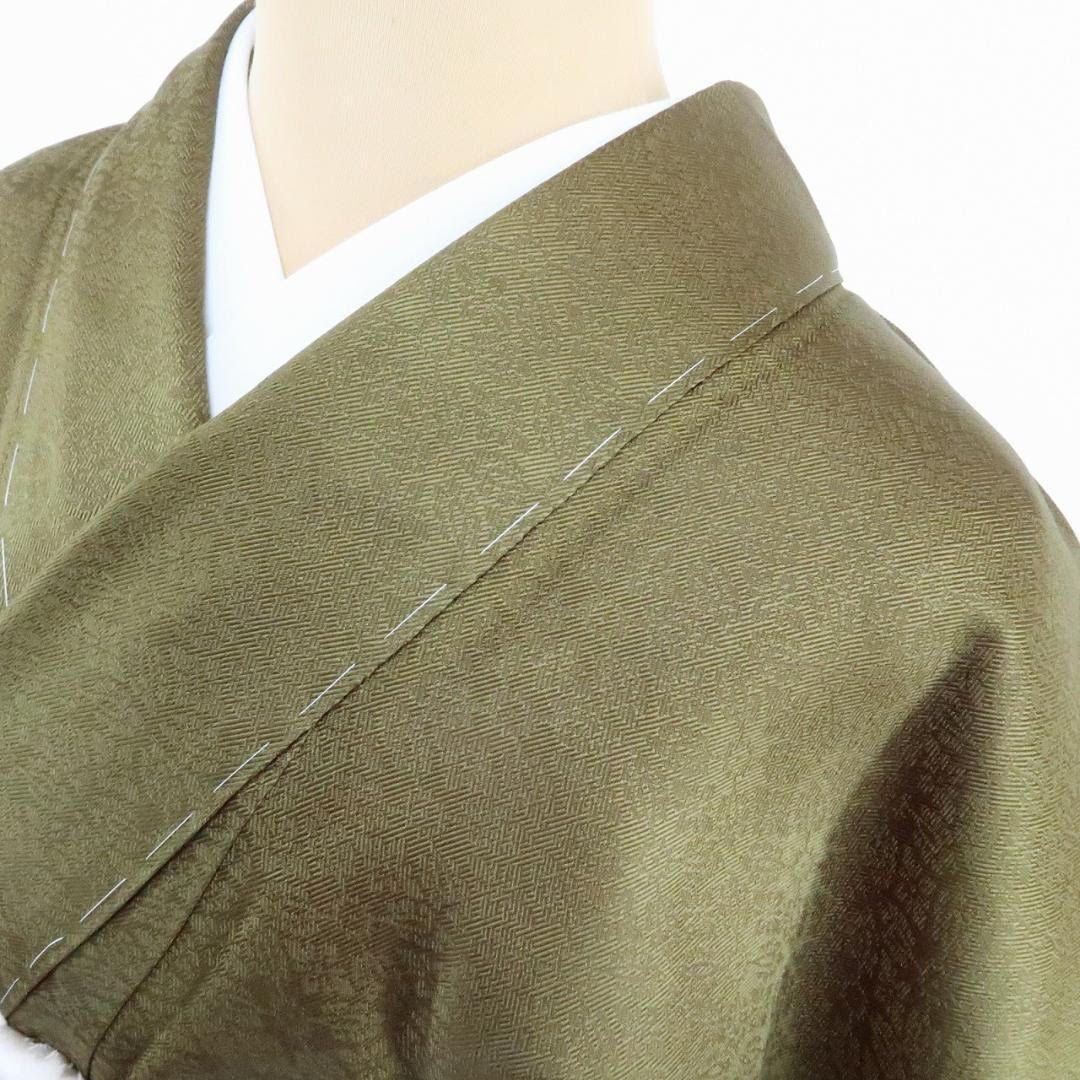 百華❀Y-87◇新品 正絹 大丸お誂え 洒落一つ紋 手縫い仕立て お召 着物