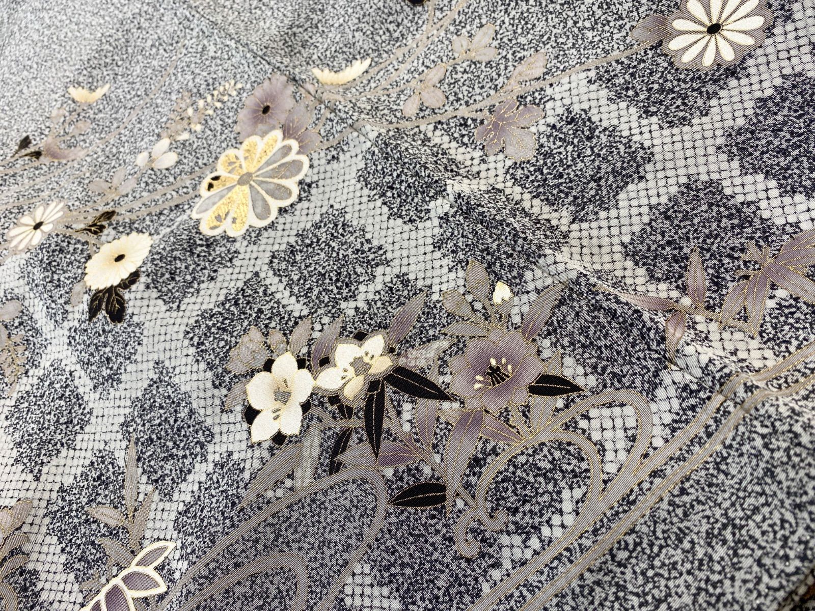 美品 逸品 粋 叩き染め 金彩 正絹 訪問着 K1040 - メルカリ