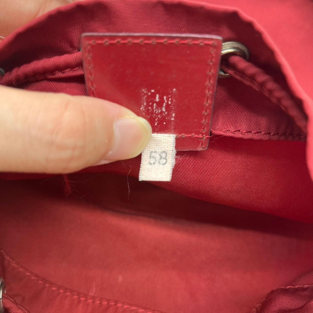良品】 PRADA プラダ ハンドバッグ ポーチ 巾着 三角プレート ナイロン