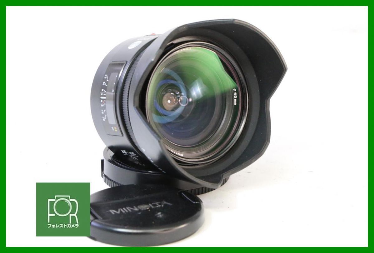 点検済 MINOLTA AF 24mm F2.8 前後キャップ フィルター付き 14910