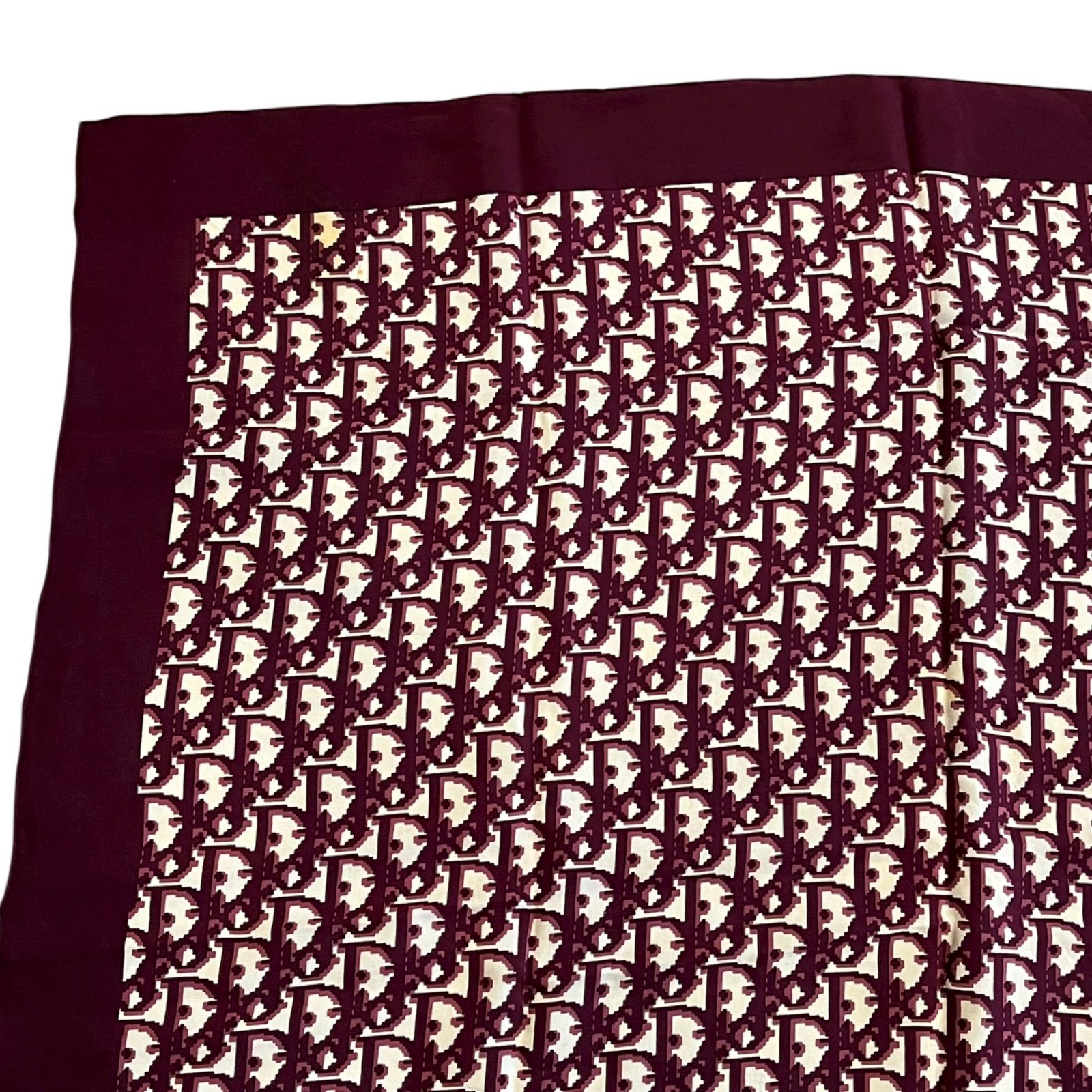 DIOR ディオール　スカーフ　総柄　派手　大判　ロゴ　トロッター　パープル 美品 ディオール スカーフ 総柄 派手 大判 ロゴ トロッター パープル