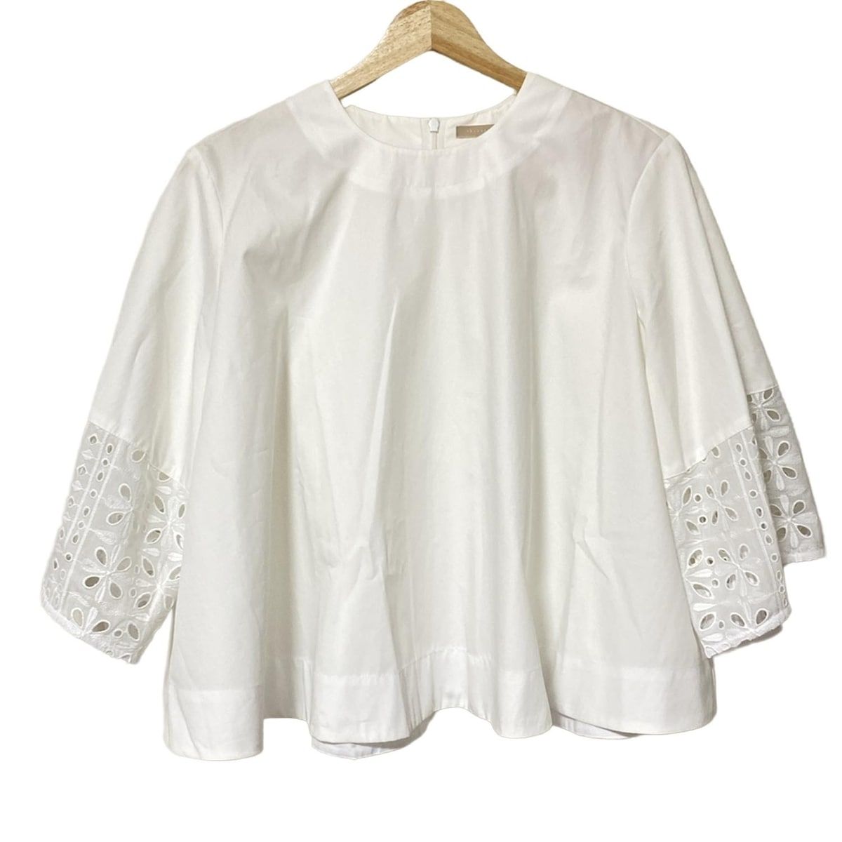 theory luxe セオリーリュクス 七分袖カットソー サイズ038 M レディース - 白 クルーネック 刺繍