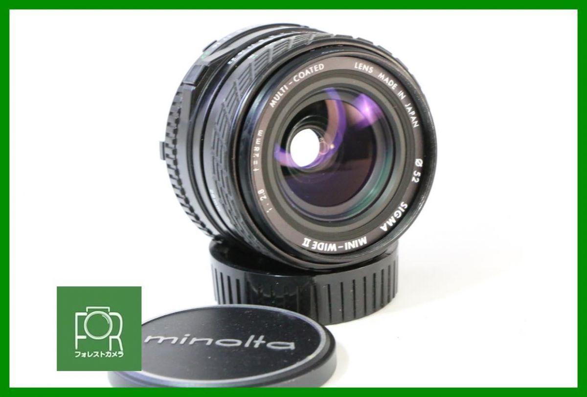 点検済 SIGAMA MINI-WIDE ii 28mm F2.8 MULTI-COATED ミノルタMD SRマウント 14083