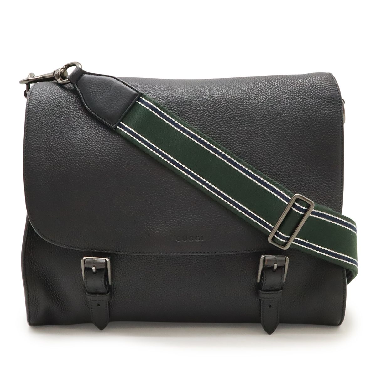 GUCCI グッチ メッセンジャーバッグ ショルダーバッグ 斜め掛け レザー ブラック 黒 387091