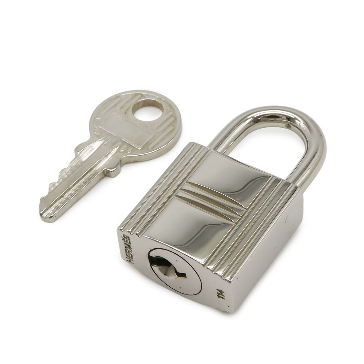 HERMES エルメス カデナ パドロック 南京錠 No.114 鍵 カギ キー付き メタル シルバー