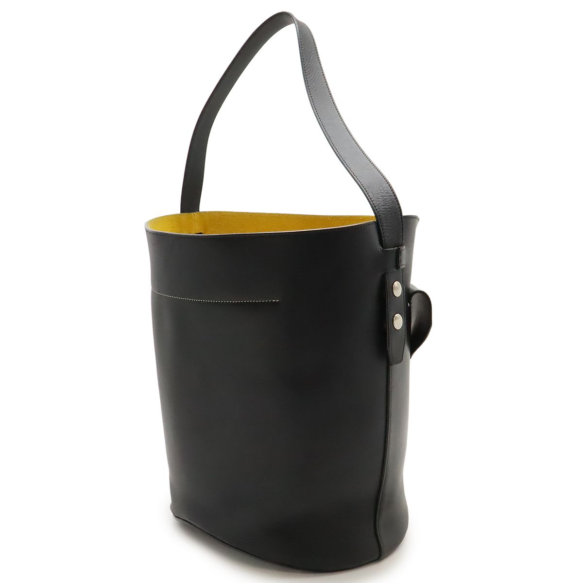 CELINE セリーヌ バケットバイカー ショルダーバッグ ワンショルダー セミショルダー 肩掛け レザー ブラック 黒 シルバー金具 177953