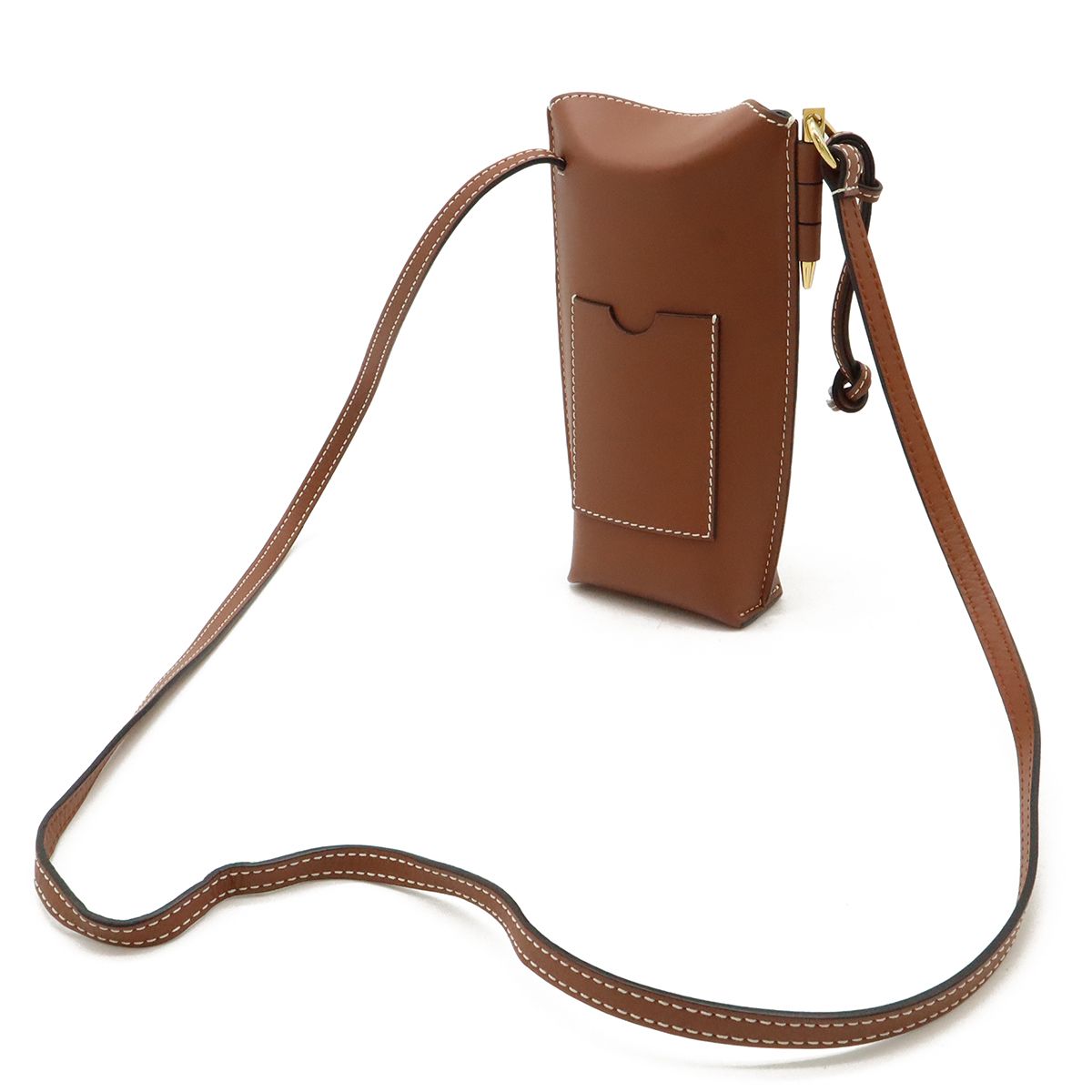 LOEWE ロエベ アナグラム ゲートポケット ショルダーバッグ ショルダーポーチ ポシェット カーフスキン レザー ラスティ ブラウン 109.30.Z42
