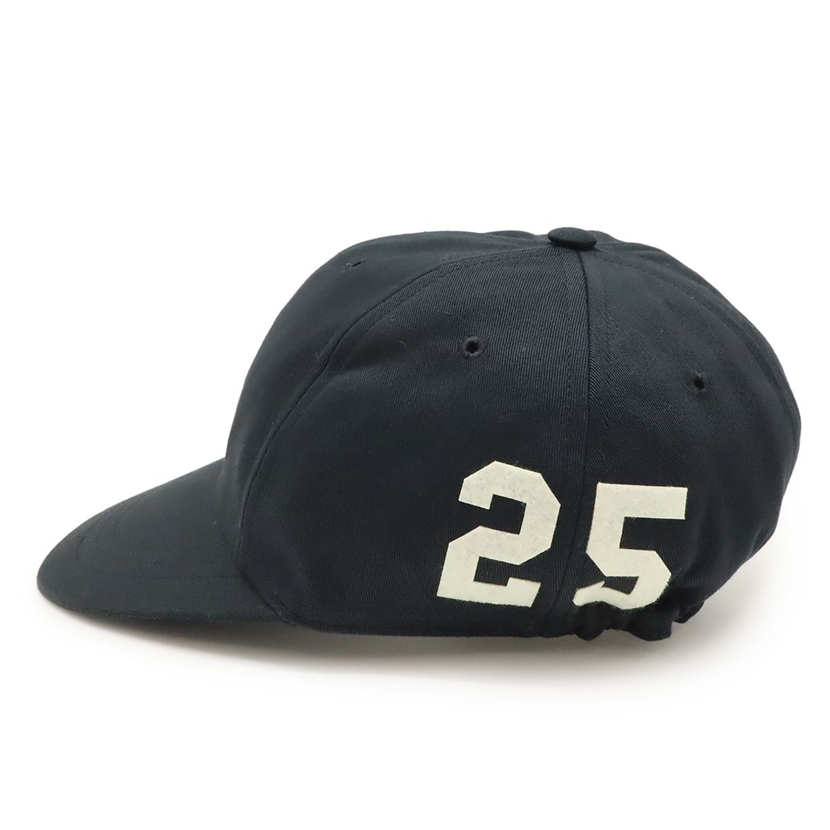 GUCCI グッチ サイドロゴ ナンバリング ベースボールキャップ 帽子 コットン キャンバス ブラック 黒 S Sサイズ 751400