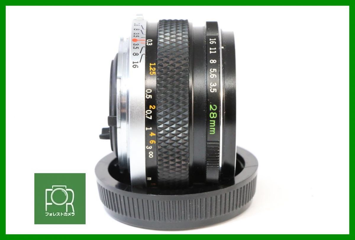 点検済 オリンパス OLYMPUS G.ZUIKO 28mm F3.5 無限遠 済み 前後キャップ付き 14362