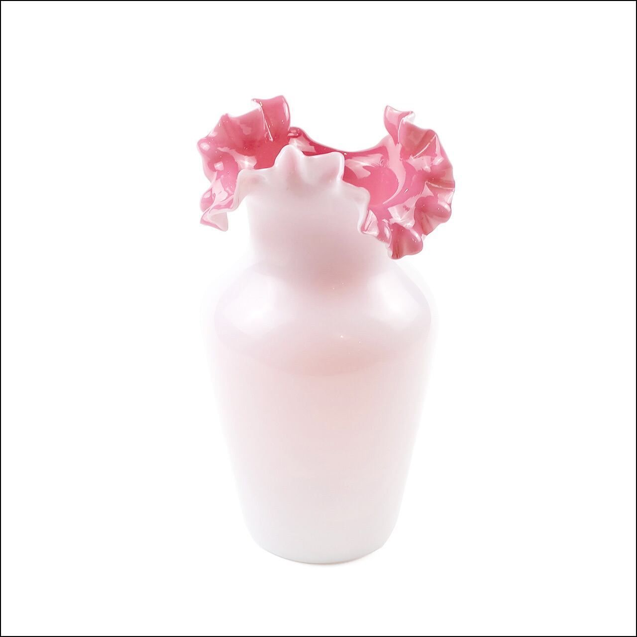 Flower vase Blown glass Pink 大正時代 大正ガラス 吹きガラスト 花瓶