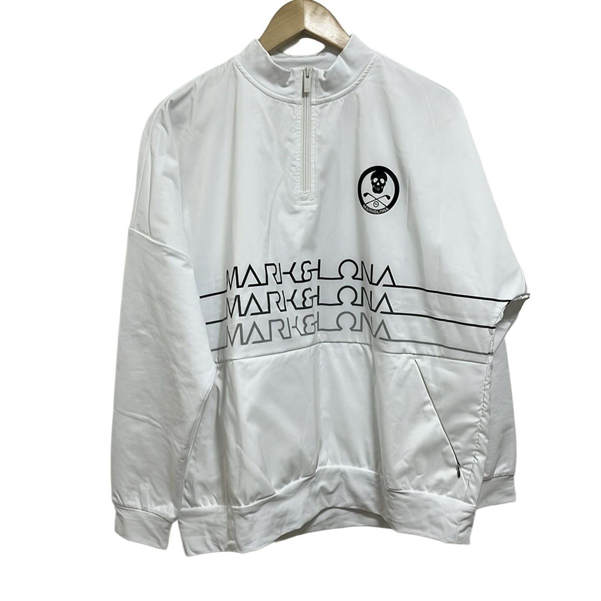 MARK LONA マークアンドロナ ブルゾン サイズ46 XL メンズ 白 黒 グレー 長袖 プルオーバー 春 秋
