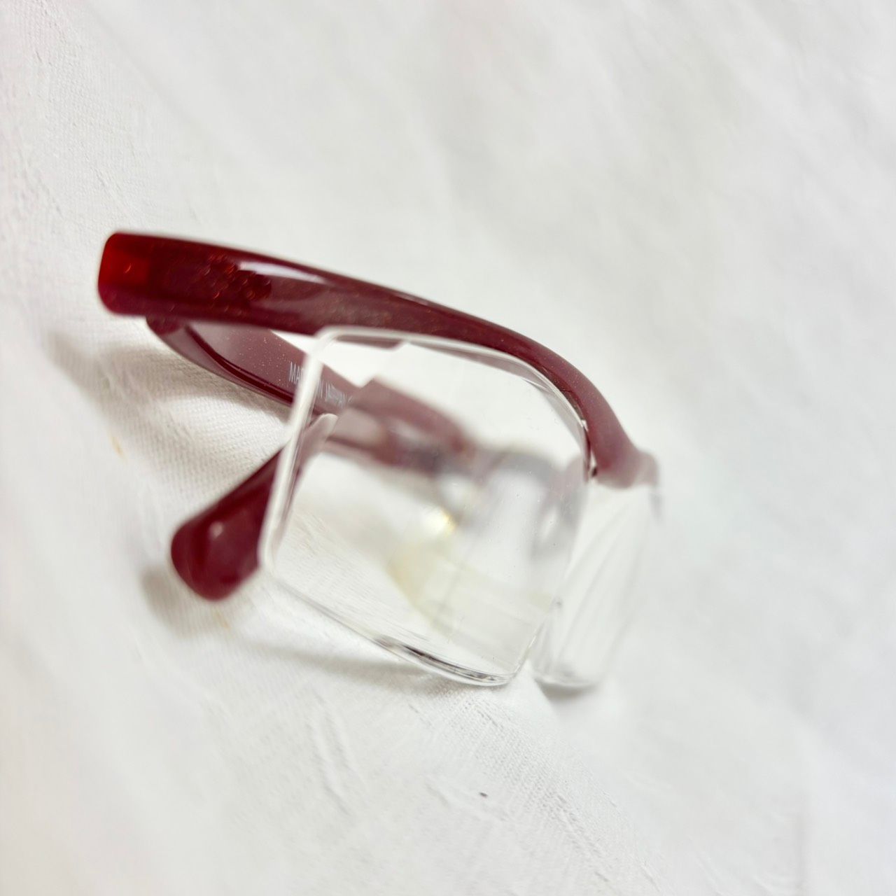 238 ハズキルーペ 1.6倍 エンジ色 ケース付き 拡大鏡 老眼鏡 メガネ型