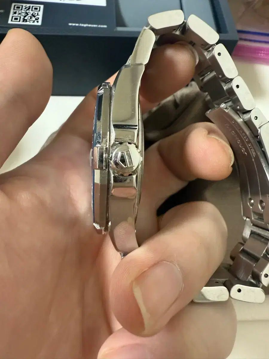  タグ ホイヤー アクアレーサー オート デニム版 43mm way201b ホワイト系 自動巻き時計 腕時計(アナログ)