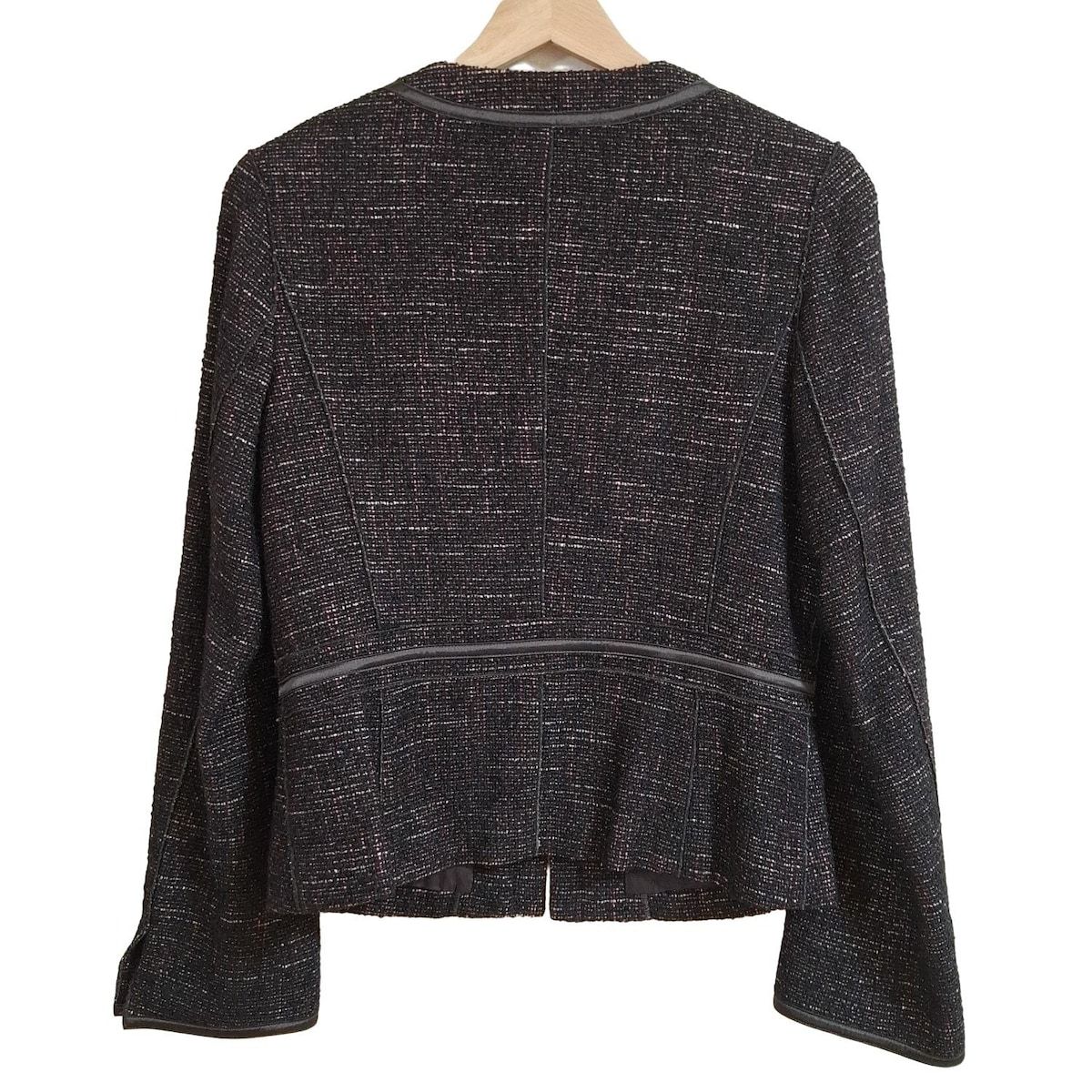 ランバン ジャケット サイズ40 M レディース - ダークブラウン×ライトピンク×アイボリー 長袖 ツイード 秋 冬