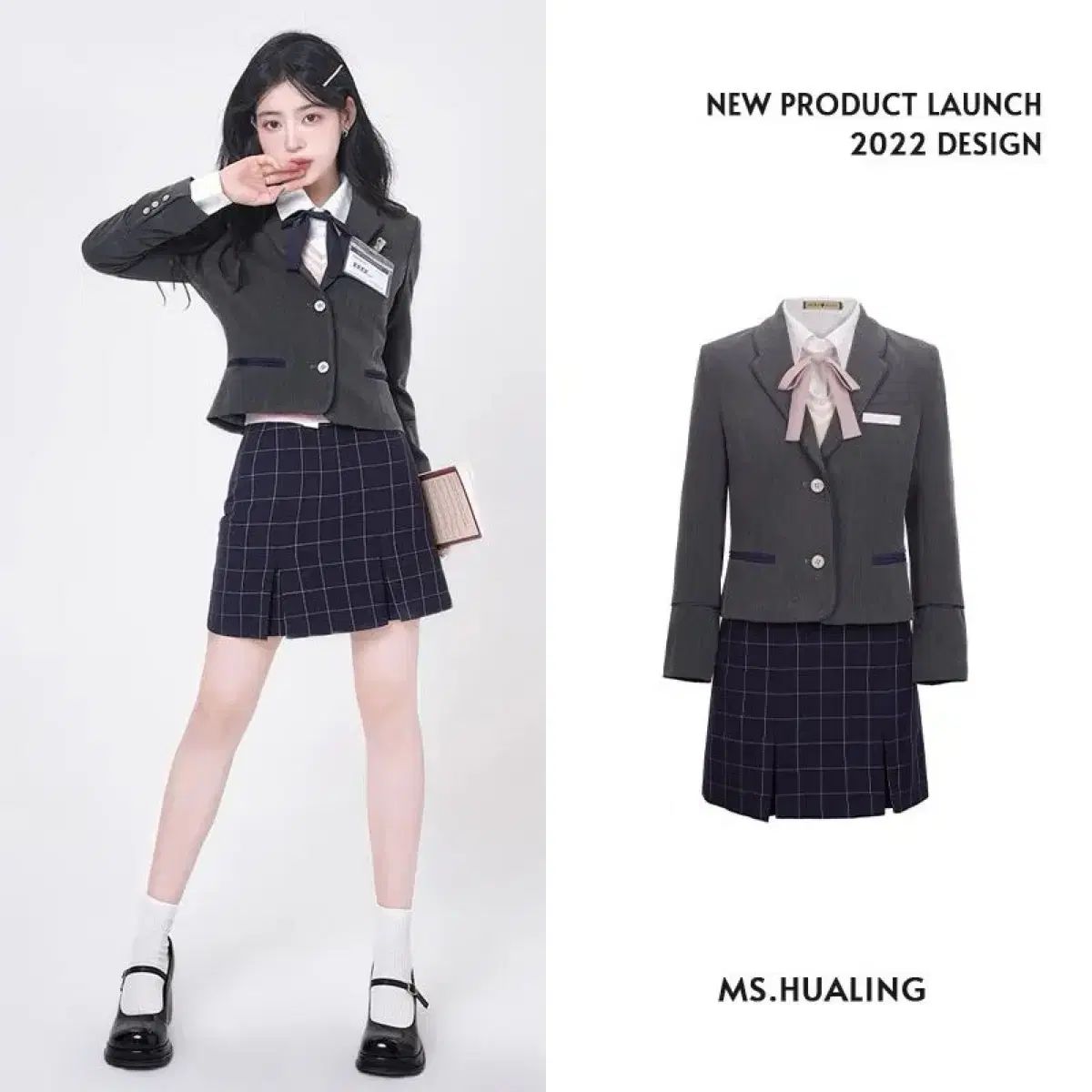 スーツ コート シャツ ネクタイ スカート セット 2 COLOR