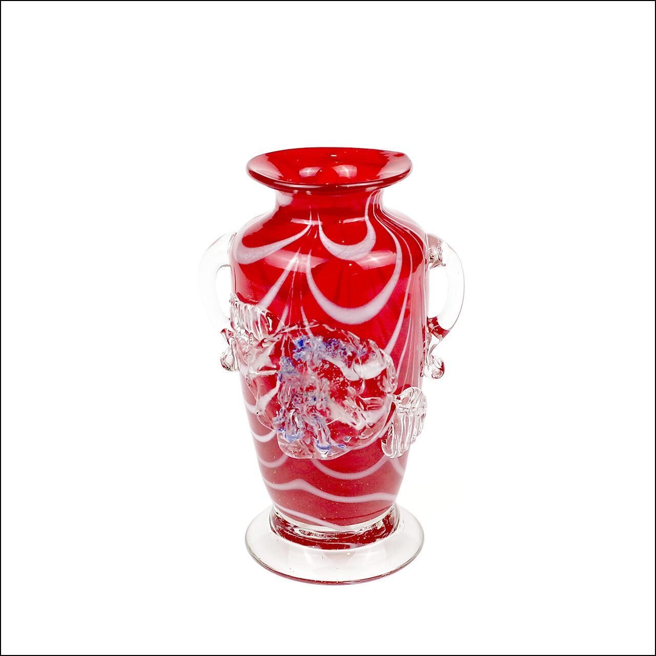 Flower vase Blown glass Red 大正時代 大正ガラス 吹きガラスト 花瓶 ヴィンテージ レッド 1910 s 20
