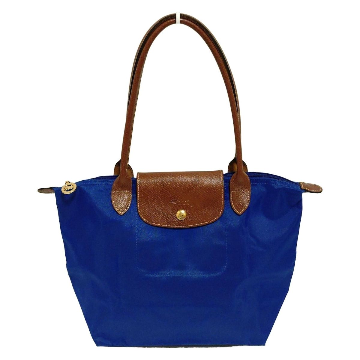 LONGCHAMP ロンシャン ショルダーバッグ ル プリアージュオリジナル ブルー×ダークブラウン 折りたたみ レザー