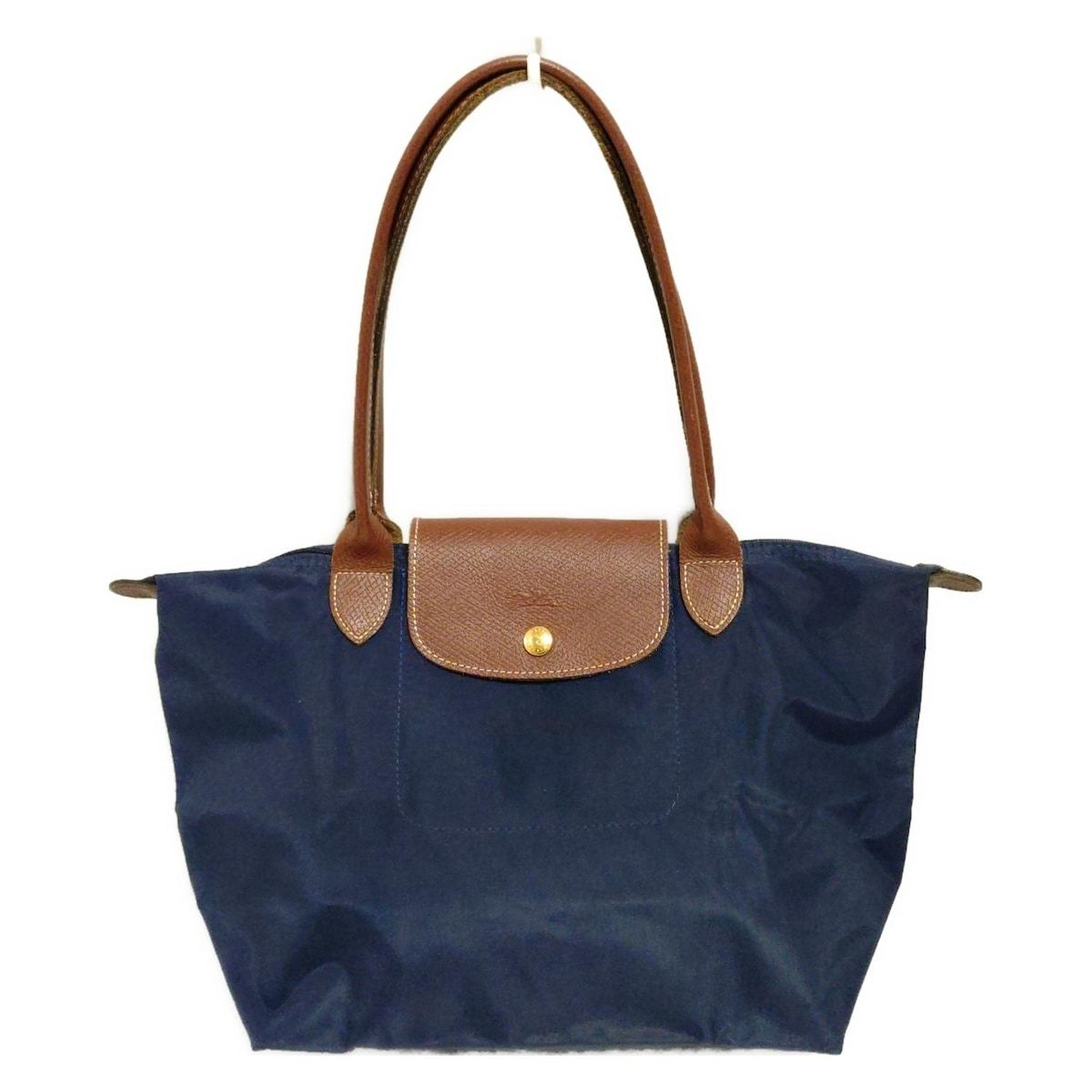 LONGCHAMP ロンシャン ショルダーバッグ ル プリアージュオリジナル ダークネイビー×ダークブラウン 折りたたみ レザー