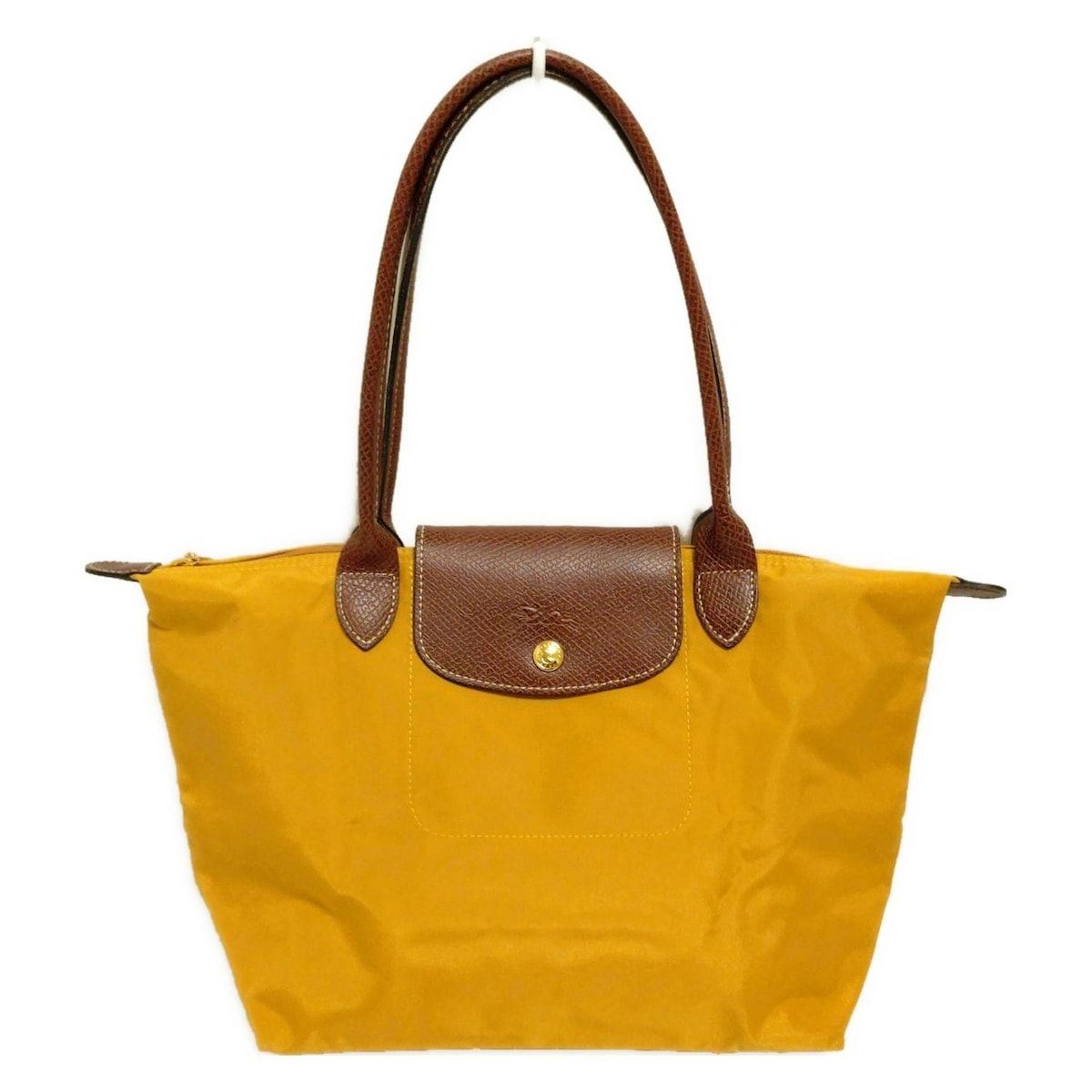 LONGCHAMP ロンシャン ショルダーバッグ ル プリアージュオリジナル ダークイエロー×ダークブラウン 折りたたみ レザー
