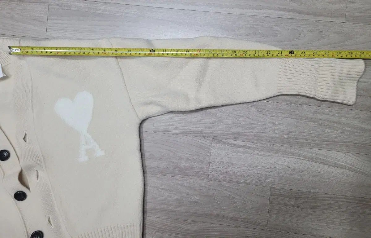  アミ ビックハート カーディガン アイボリー 長袖 カーディガン ボレロ アンサンブル